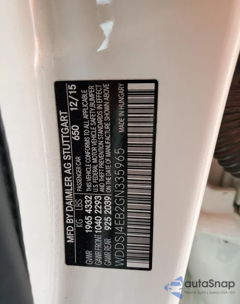 2016 Mercedes-Benz Cla 250 from USA, damaged, VIN WDDSJ4EB2GN335965